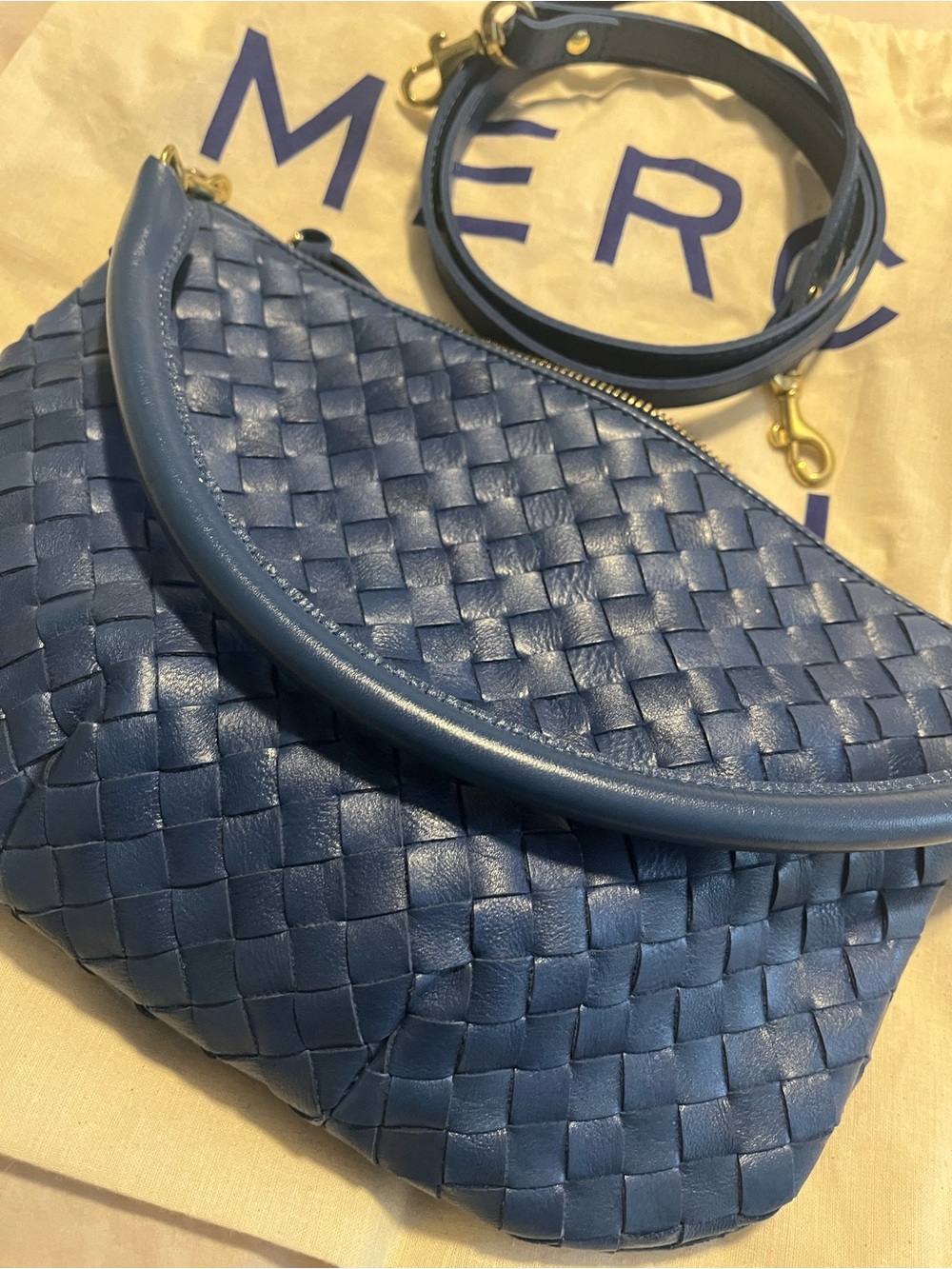 Clare V Petite Moyen Bag - French Blue